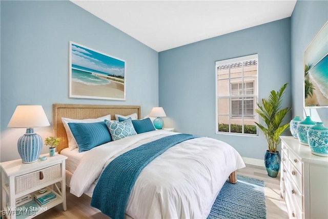 bedroom featuring light wood-type flooring