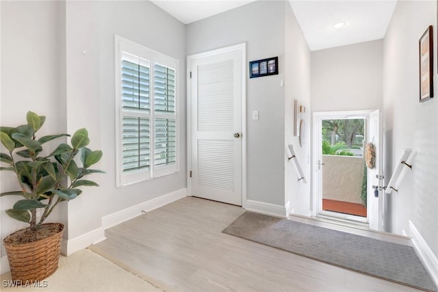 foyer featuring light hardwood / wood-style floors and a healthy amount of sunlight