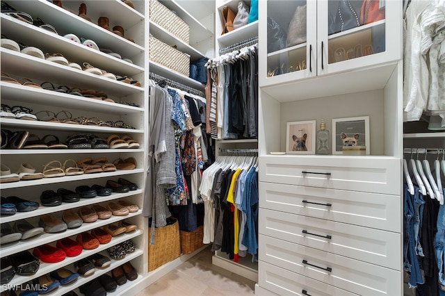 view of walk in closet