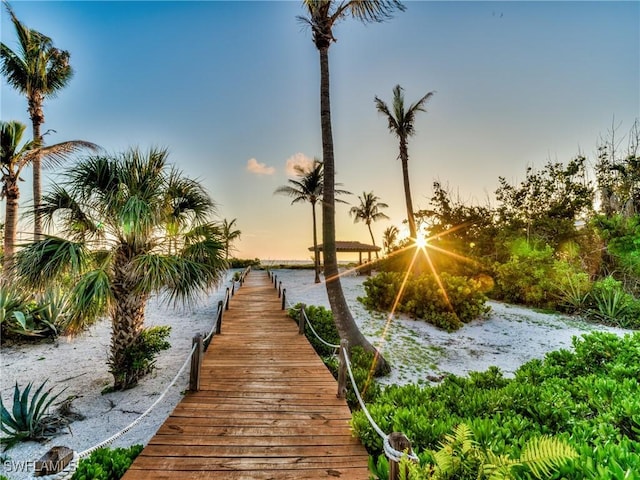 surrounding community with a water view