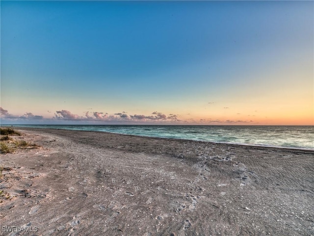 property view of water with a beach view