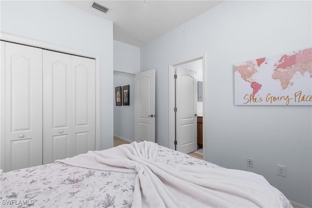 bedroom featuring a closet