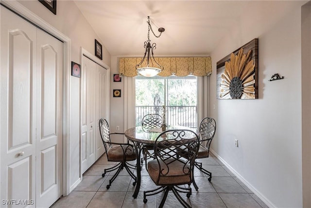 view of tiled dining room