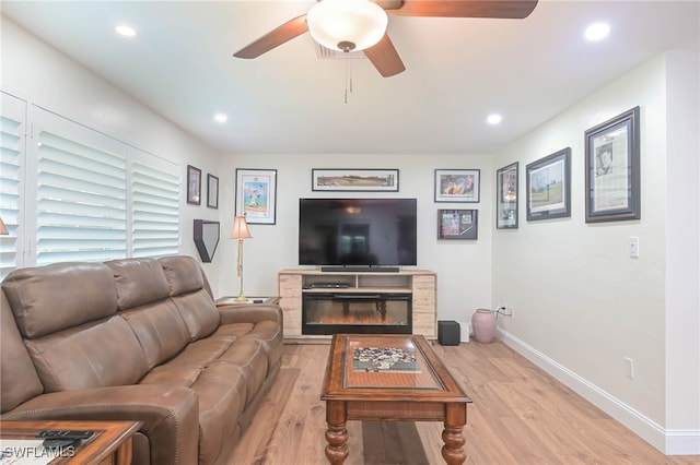 living room featuring light hardwood / wood-style flooring