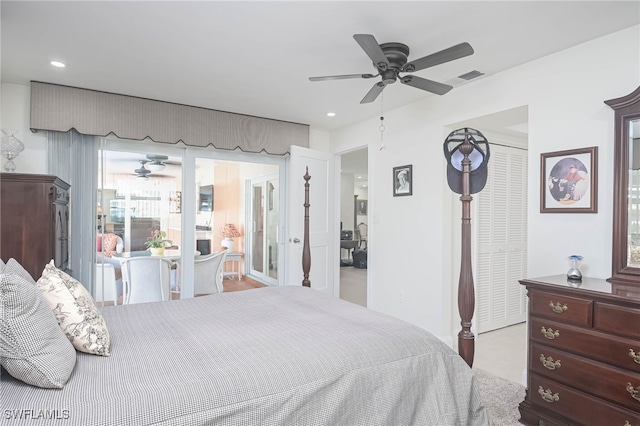 bedroom with ceiling fan