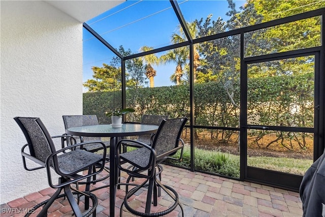 view of sunroom