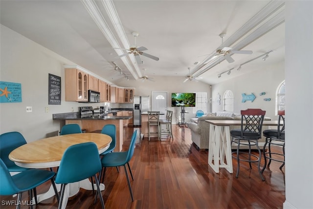 dining room featuring dark hardwood / wood-style flooring