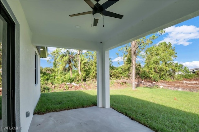 view of patio / terrace with ceiling fan