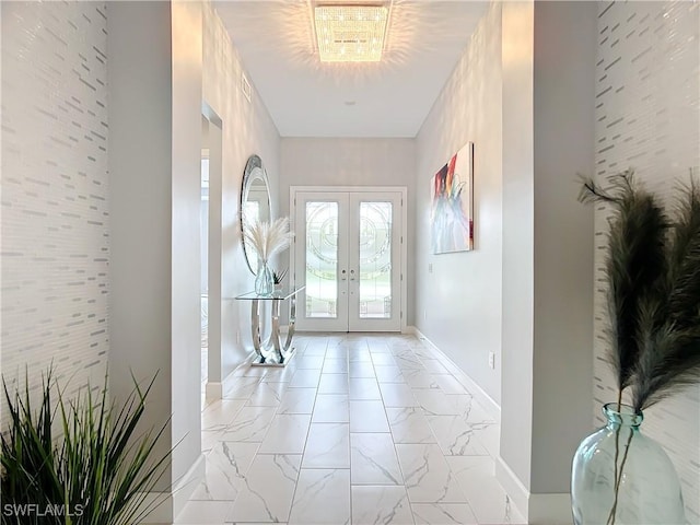 doorway to outside featuring french doors