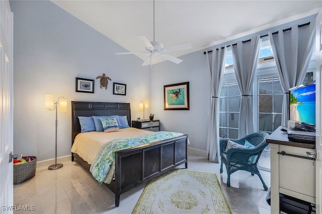 bedroom with ceiling fan