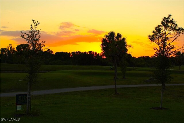 view of property's community featuring a yard