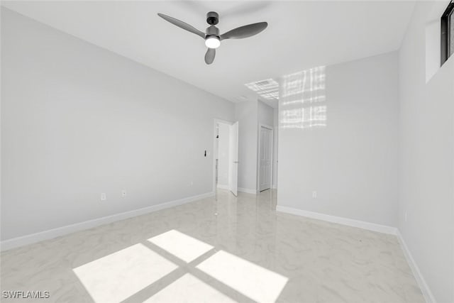 spare room featuring ceiling fan