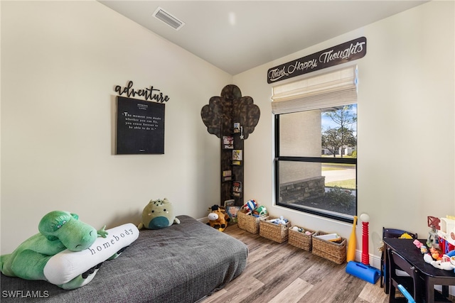 bedroom featuring light wood-type flooring