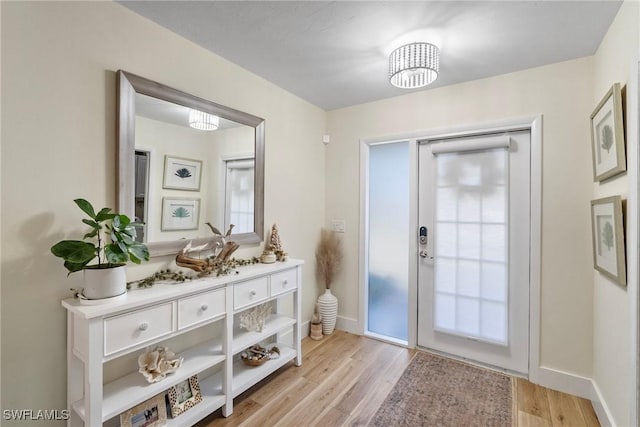 entryway featuring light hardwood / wood-style flooring