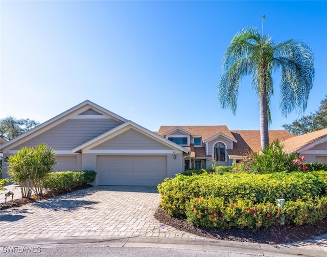 view of front of house with a garage