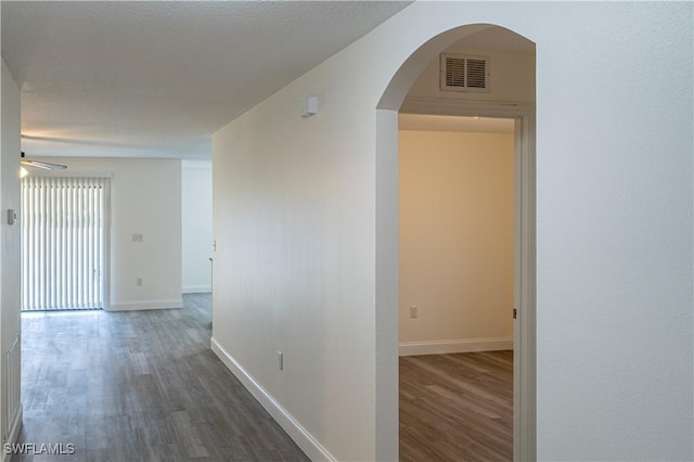 hall featuring dark hardwood / wood-style flooring