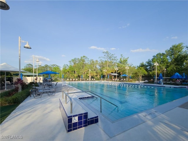 view of pool with a patio area