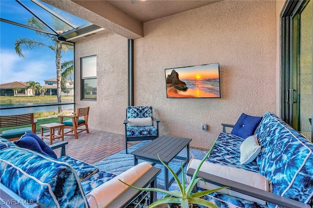 10064 Chesapeake Bay Dr, Fort Myers, FL 33913 - view of patio with a water view and outdoor lounge area
