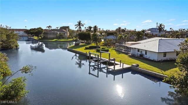 water view with a dock