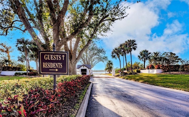 view of community sign