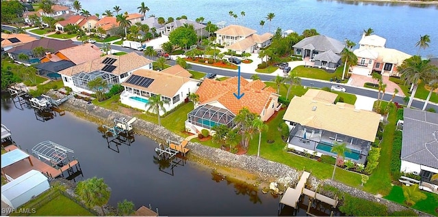 5471 Harborage Dr, Fort Myers, FL 33908 - birds eye view of property featuring a residential view and a water view