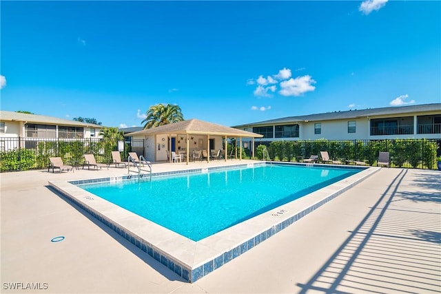 view of pool featuring a patio area