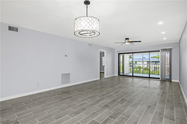 unfurnished room featuring ceiling fan