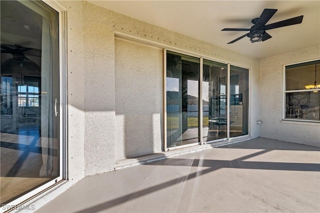 view of patio / terrace with ceiling fan