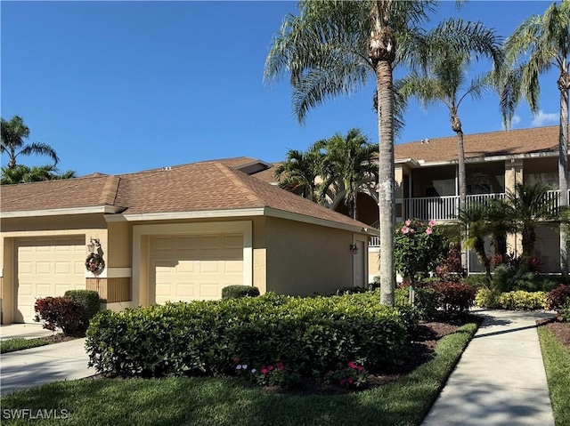 view of front of house with a garage