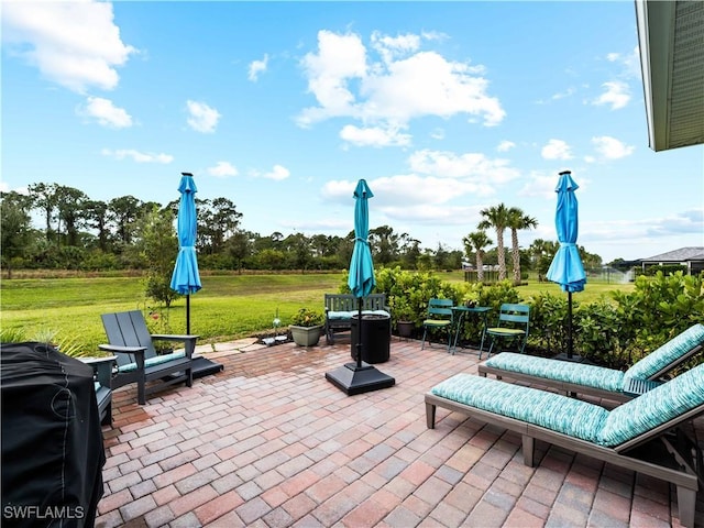 view of patio featuring grilling area