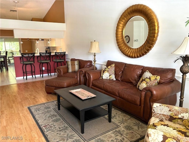 living room featuring hardwood / wood-style floors