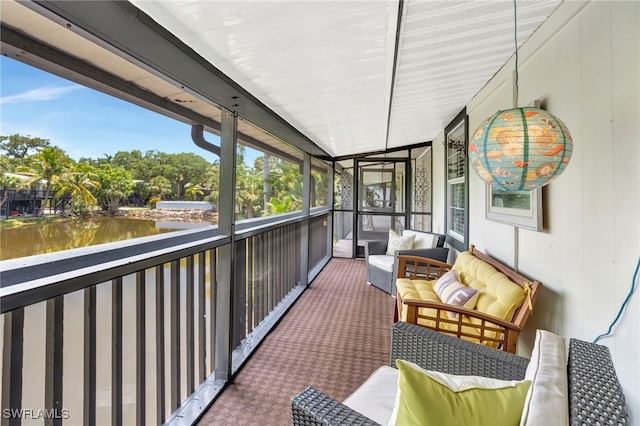 2511 Estey Ave Unit E4, Naples, FL 34104 - sunroom with plenty of natural light, an outdoor living space, and a water view
