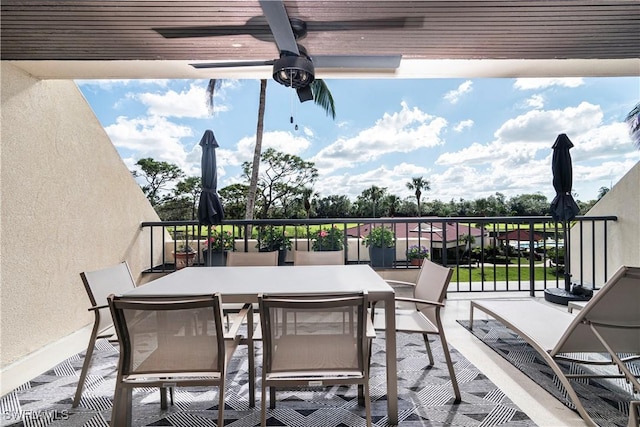 view of patio with a balcony