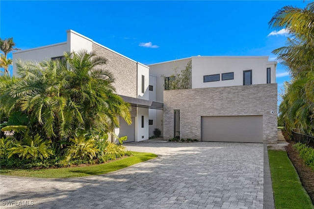 view of front of house with a garage