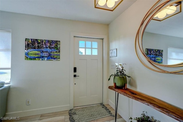 entryway featuring light hardwood / wood-style flooring