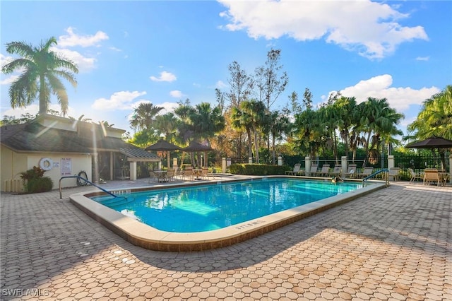 view of pool with a patio area