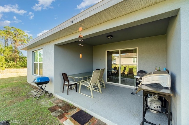 view of patio featuring area for grilling