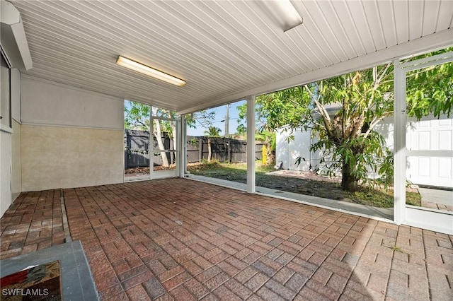 view of unfurnished sunroom