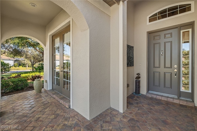 view of exterior entry with french doors