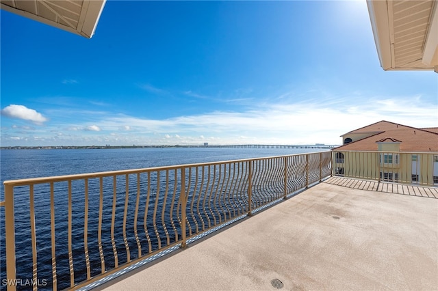 balcony with a water view