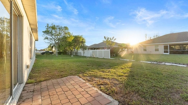 view of yard with a patio area