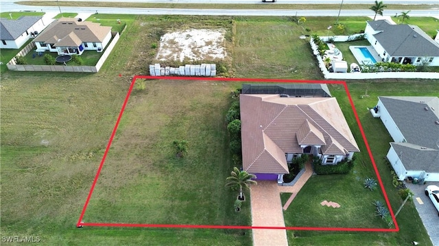 aerial view featuring a residential view