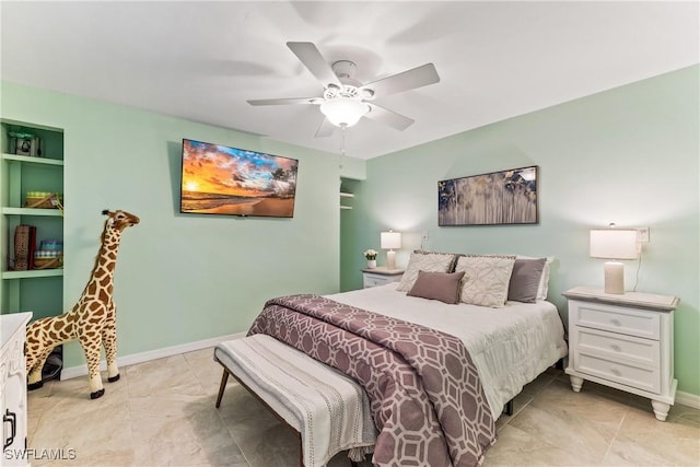 bedroom with ceiling fan