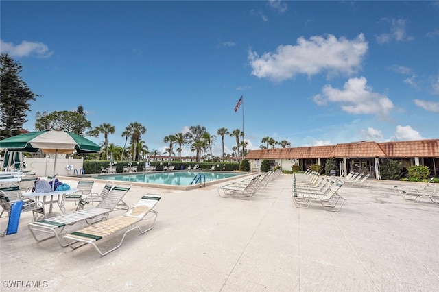 view of pool with a patio