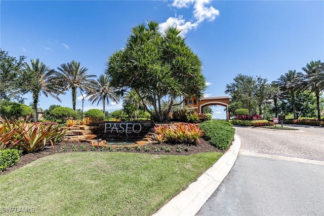 view of community sign