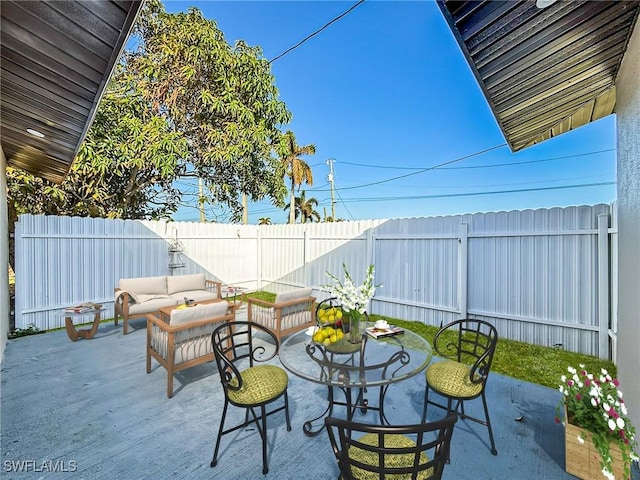 view of patio with an outdoor hangout area