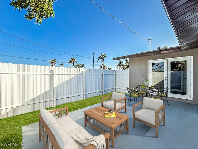 view of patio featuring outdoor lounge area