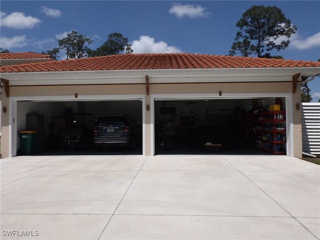 view of garage