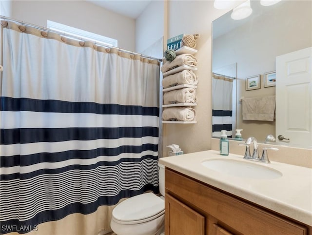 bathroom with vanity and toilet