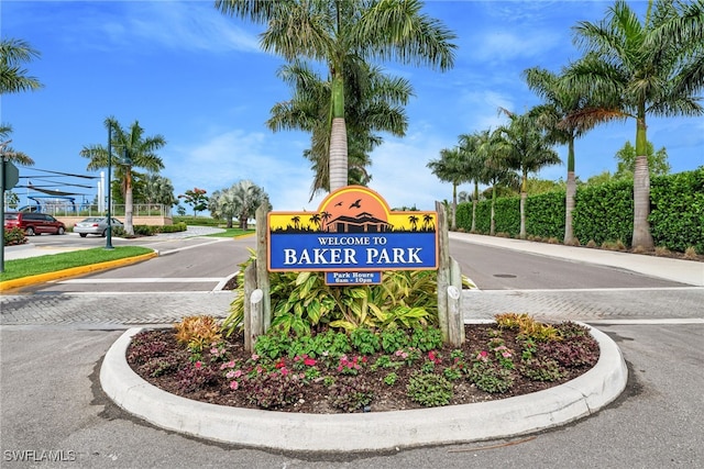 view of community sign